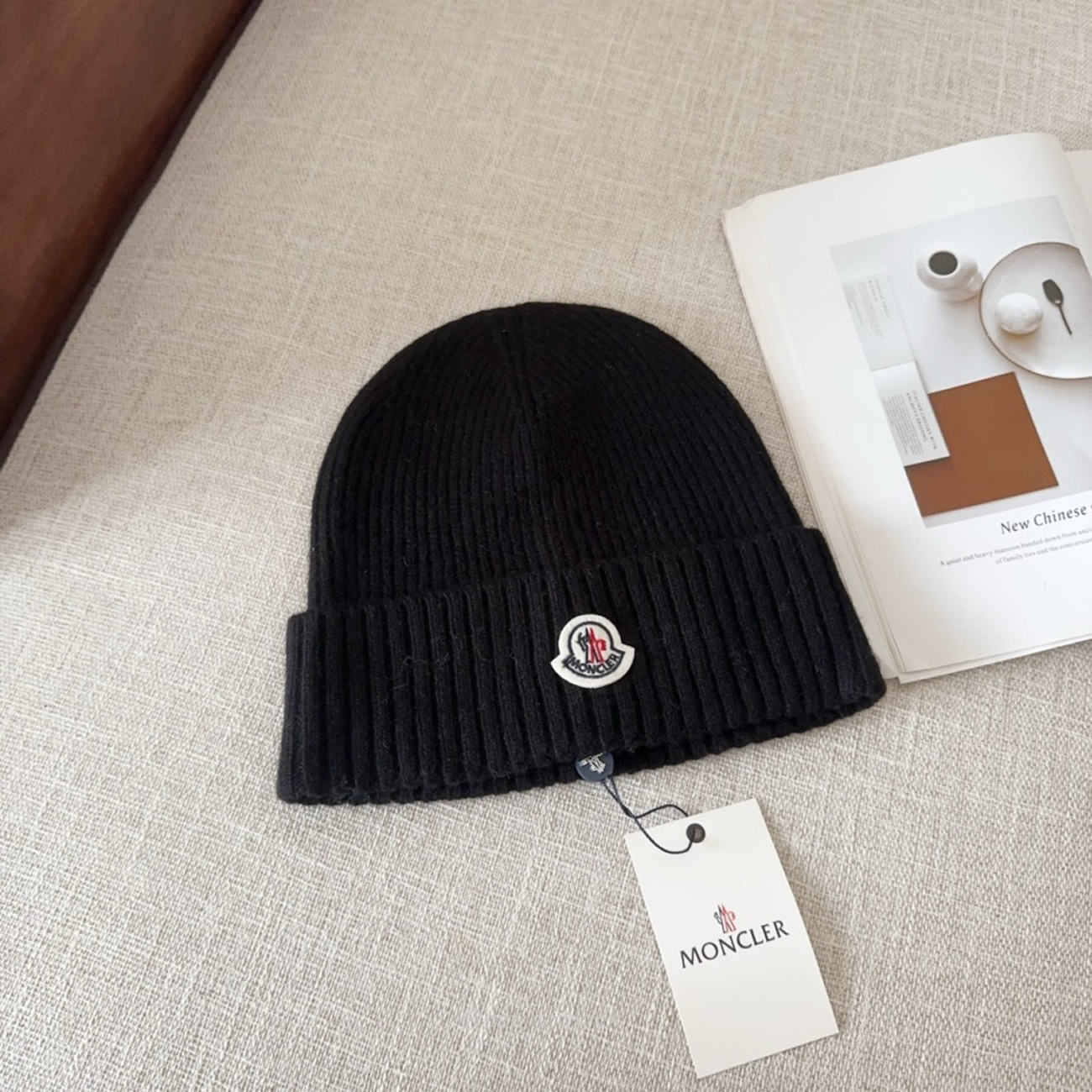 Moncler Logo Patch Beanie Black (8) - newkick.app